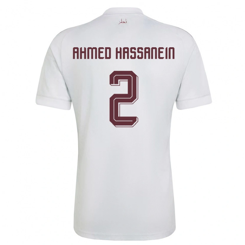 Danxen Män Qatar Seif Hassanein #2 Vit Burgund Bortatröja Matchtröjor 26-28 Tröjor T-Tröja