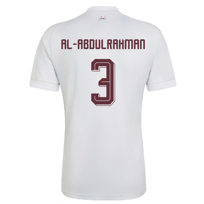 Danxen Män Qatar Sultan Al-Abdulrahman #3 Vit Burgund Bortatröja Matchtröjor 26-28 Tröjor T-Tröja