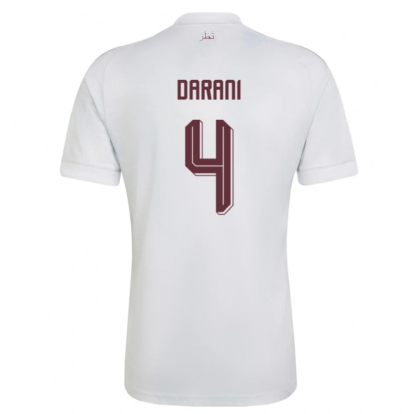 Danxen Män Qatar Sami Darani #4 Vit Burgund Bortatröja Matchtröjor 26-28 Tröjor T-Tröja