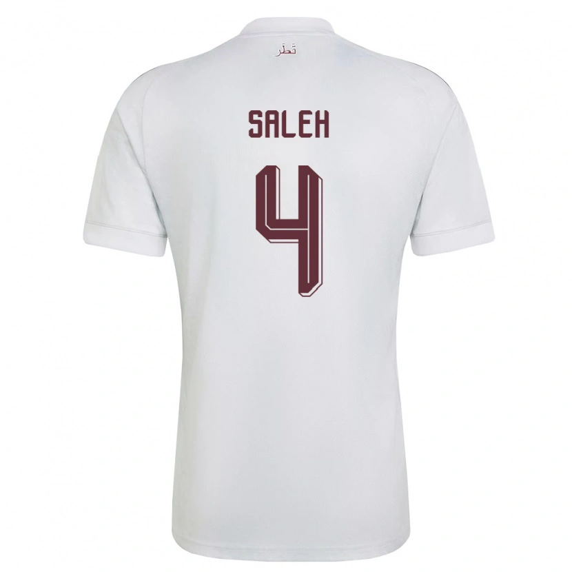 Danxen Män Qatar Hagar Saleh #4 Vit Burgund Bortatröja Matchtröjor 26-28 Tröjor T-Tröja