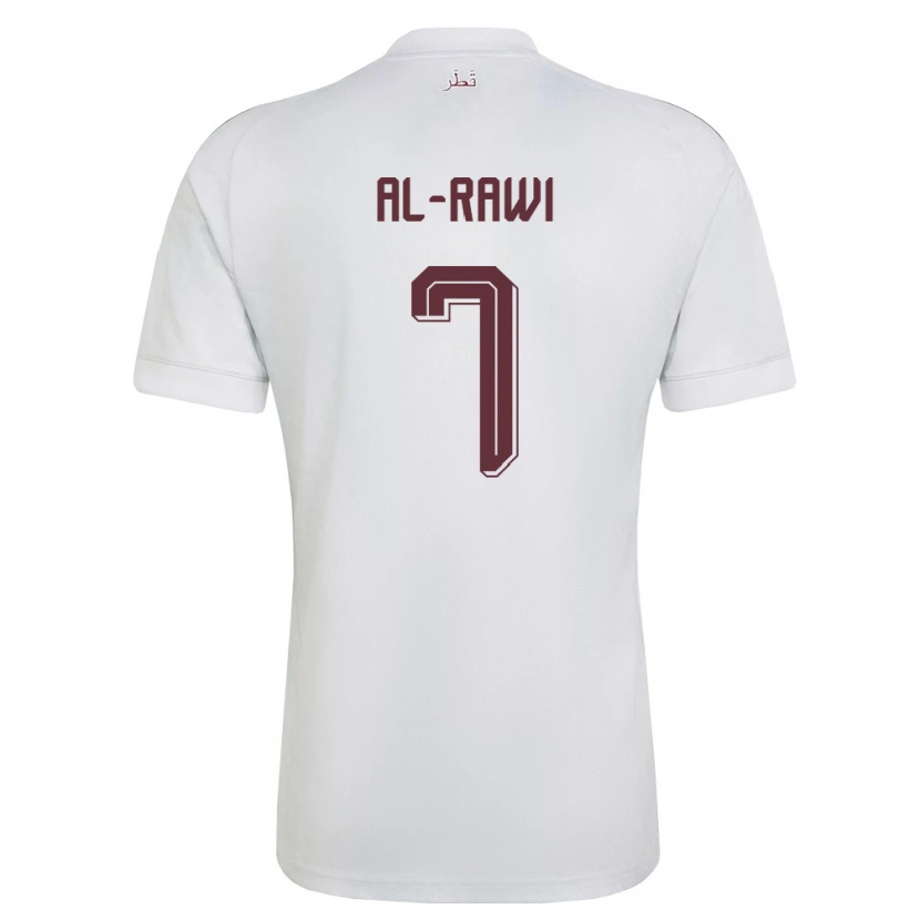 Danxen Män Qatar Ahmed Al-Rawi #7 Vit Burgund Bortatröja Matchtröjor 26-28 Tröjor T-Tröja