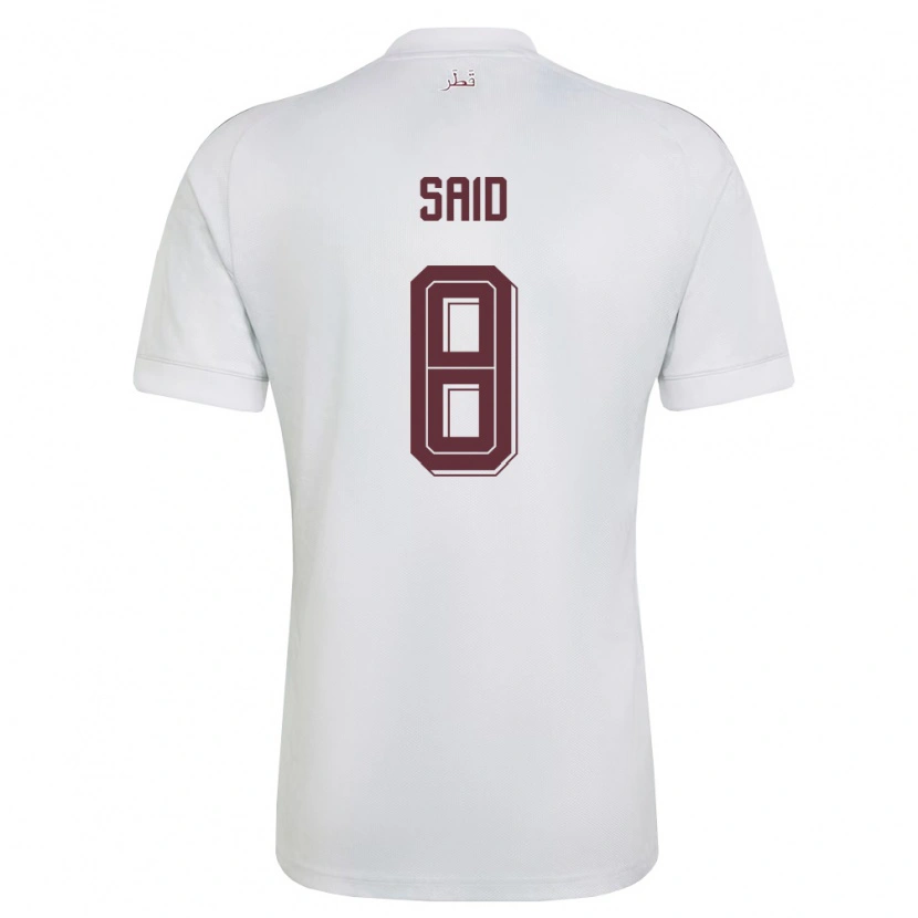 Danxen Män Qatar Fares Said #8 Vit Burgund Bortatröja Matchtröjor 26-28 Tröjor T-Tröja