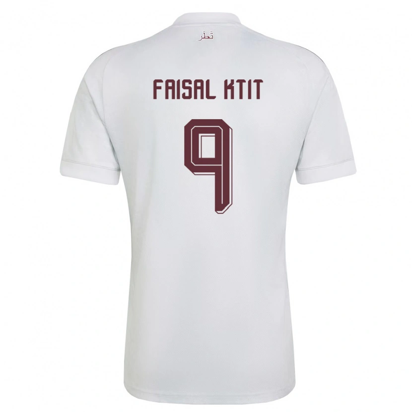 Danxen Män Qatar Zaid Faisal Ktit #9 Vit Burgund Bortatröja Matchtröjor 26-28 Tröjor T-Tröja