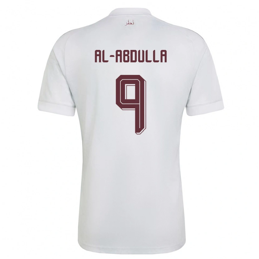 Danxen Män Qatar Rashid Al-Abdulla #9 Vit Burgund Bortatröja Matchtröjor 26-28 Tröjor T-Tröja
