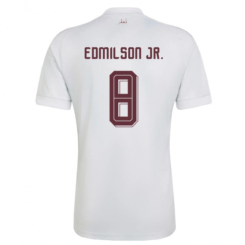 Danxen Män Qatar Edmílson Junior #8 Vit Burgund Bortatröja Matchtröjor 26-28 Tröjor T-Tröja