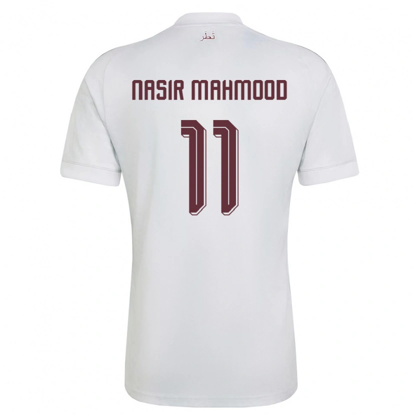 Danxen Män Qatar Ahmad Nasir Mahmood #11 Vit Burgund Bortatröja Matchtröjor 26-28 Tröjor T-Tröja