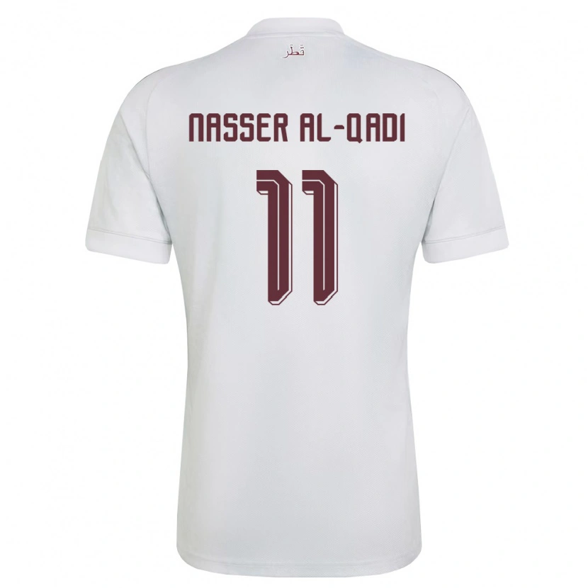 Danxen Män Qatar Tameem Al-Qadi #11 Vit Burgund Bortatröja Matchtröjor 26-28 Tröjor T-Tröja