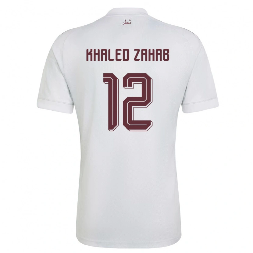 Danxen Män Qatar Abdelrahman Zahab #12 Vit Burgund Bortatröja Matchtröjor 26-28 Tröjor T-Tröja