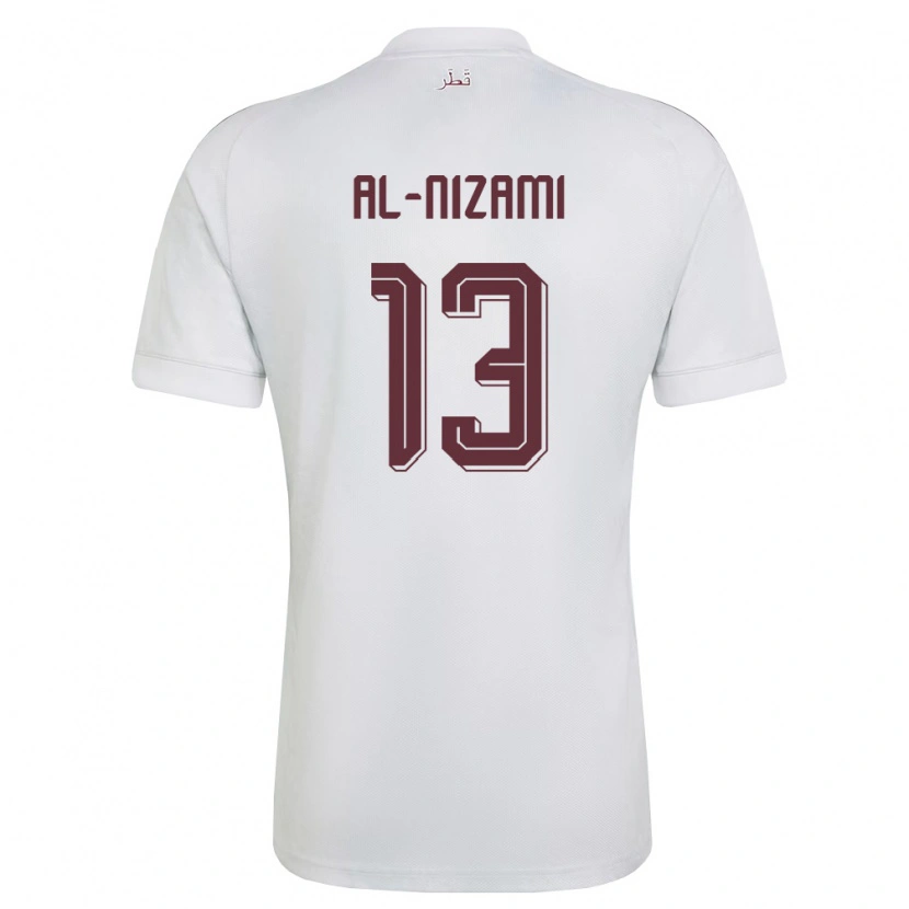 Danxen Män Qatar Yousef Mohammad Al-Nizami #13 Vit Burgund Bortatröja Matchtröjor 26-28 Tröjor T-Tröja