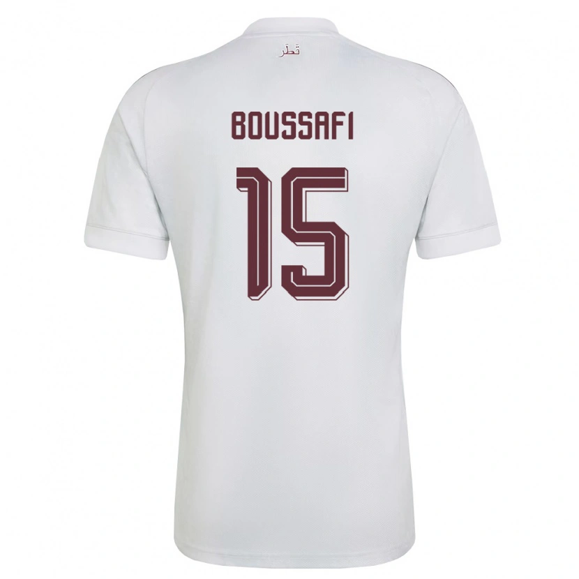 Danxen Män Qatar Rabh Boussafi #15 Vit Burgund Bortatröja Matchtröjor 26-28 Tröjor T-Tröja