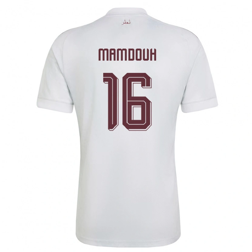 Danxen Män Qatar Bahaa Mamdouh #16 Vit Burgund Bortatröja Matchtröjor 26-28 Tröjor T-Tröja