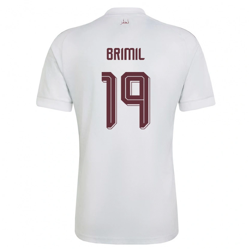 Danxen Män Qatar Marwan Brimil #19 Vit Burgund Bortatröja Matchtröjor 26-28 Tröjor T-Tröja