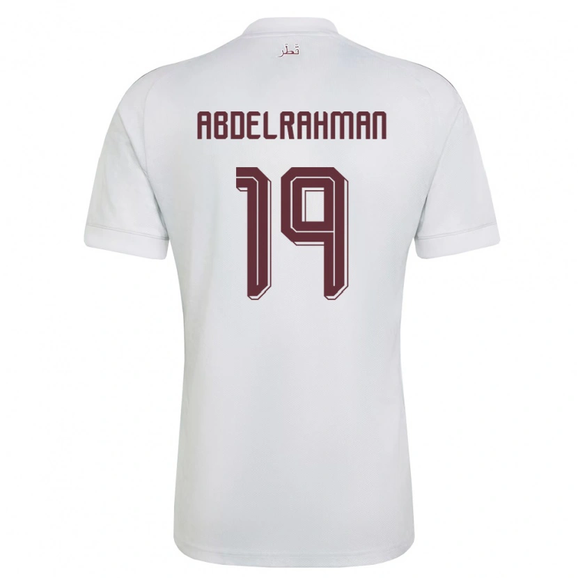 Danxen Män Qatar Mohammed Abdelrahman #19 Vit Burgund Bortatröja Matchtröjor 26-28 Tröjor T-Tröja