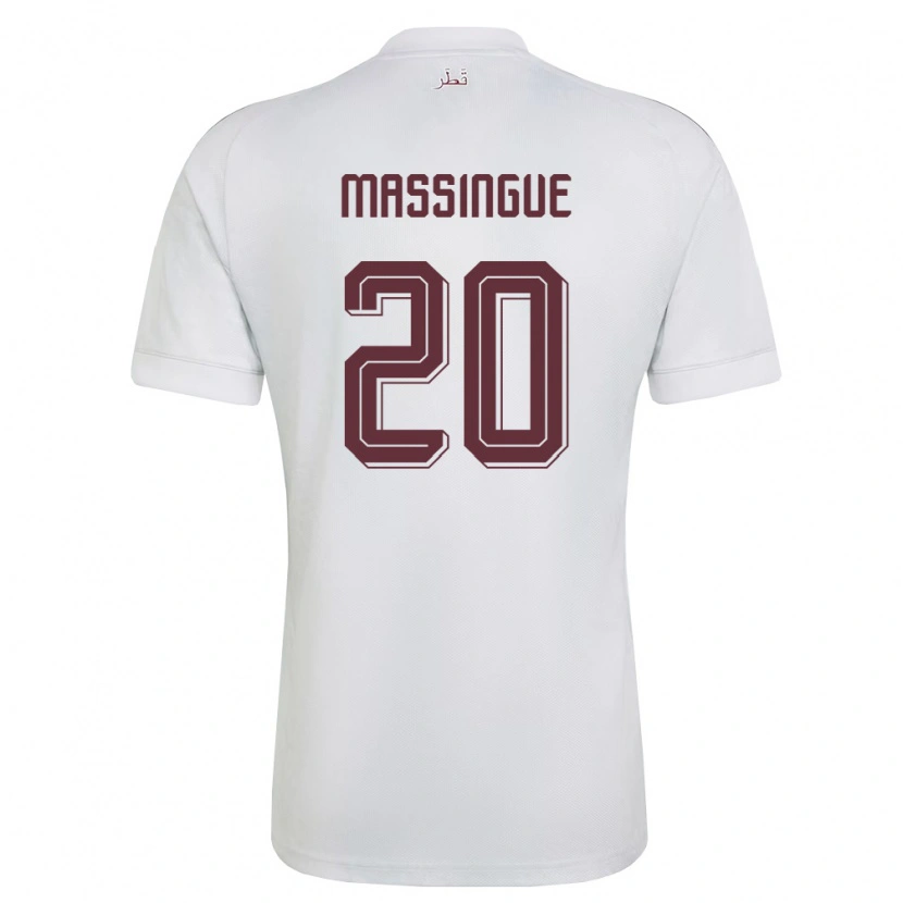 Danxen Män Qatar Kelvin Massingue #20 Vit Burgund Bortatröja Matchtröjor 26-28 Tröjor T-Tröja