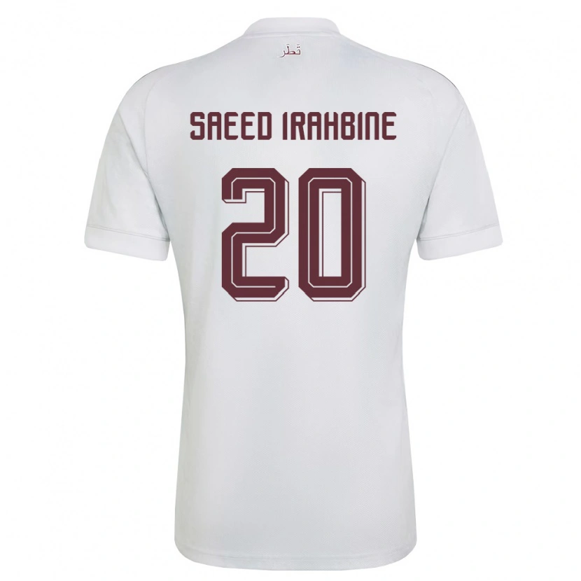Danxen Män Qatar Faissal Irahbine #20 Vit Burgund Bortatröja Matchtröjor 26-28 Tröjor T-Tröja