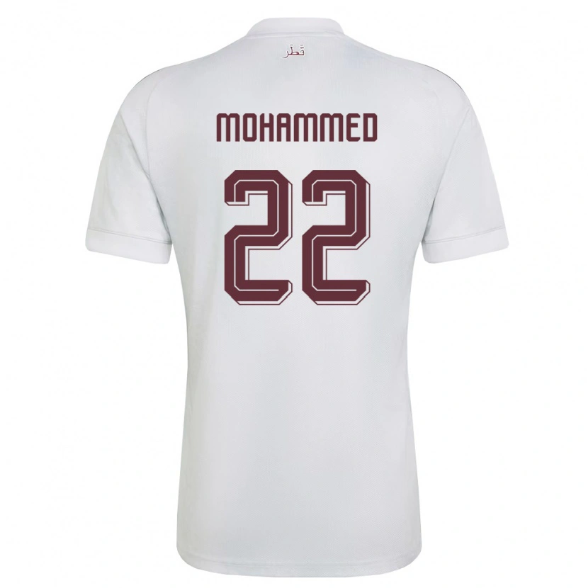 Danxen Män Qatar Ali Mohammed #22 Vit Burgund Bortatröja Matchtröjor 26-28 Tröjor T-Tröja
