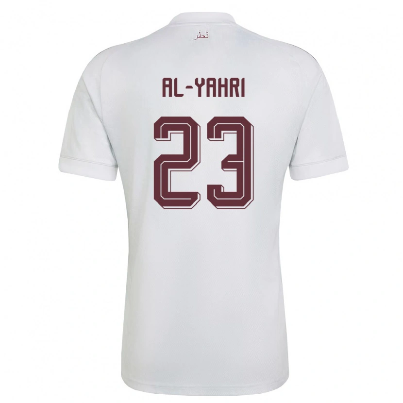 Danxen Män Qatar Nawaf Al-Yahri #23 Vit Burgund Bortatröja Matchtröjor 26-28 Tröjor T-Tröja