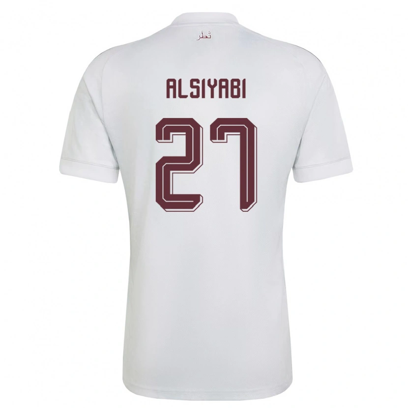 Danxen Män Qatar Nasra Alsiyabi #27 Vit Burgund Bortatröja Matchtröjor 26-28 Tröjor T-Tröja