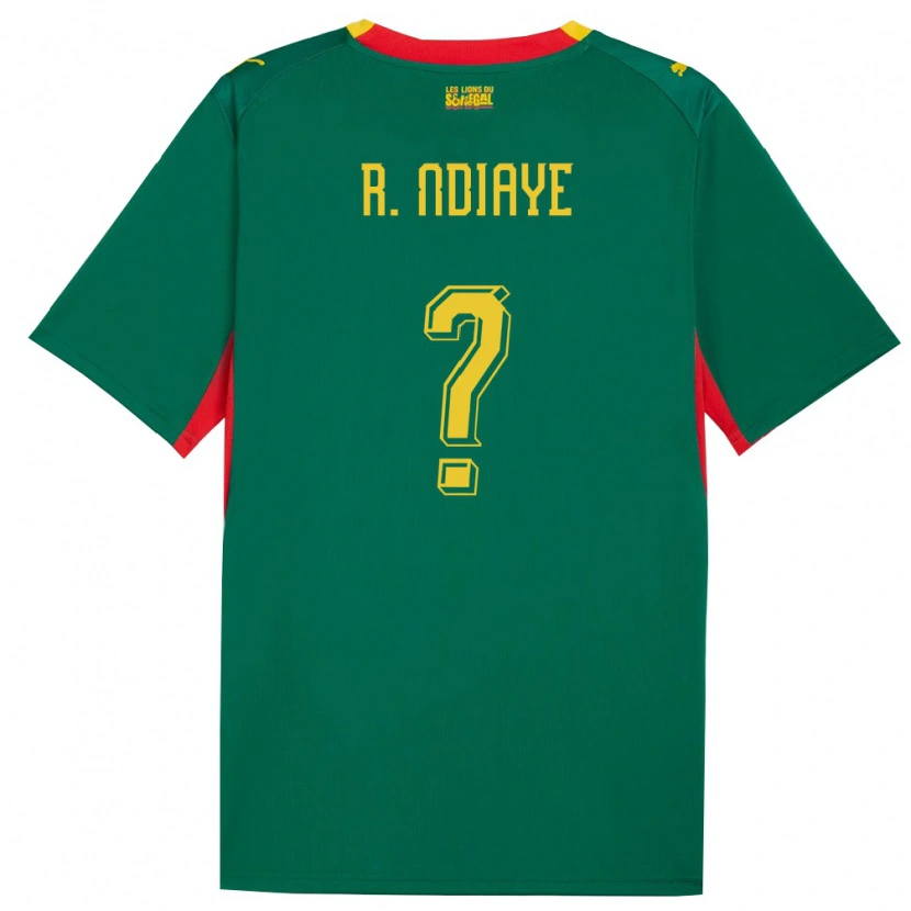 Danxen Män Senegal Rassoul Ndiaye #0 Grön Gul Röd Bortatröja Matchtröjor 26-28 Tröjor T-Tröja