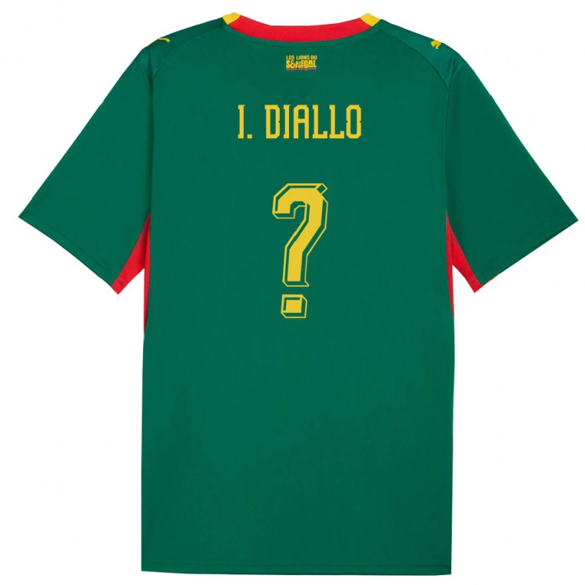 Danxen Män Senegal Ibrahima Diallo #0 Grön Gul Röd Bortatröja Matchtröjor 26-28 Tröjor T-Tröja