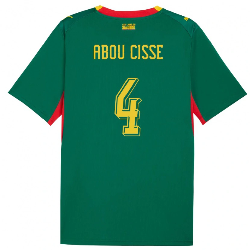 Danxen Män Senegal Pape Abou Cisse #4 Grön Gul Röd Bortatröja Matchtröjor 26-28 Tröjor T-Tröja