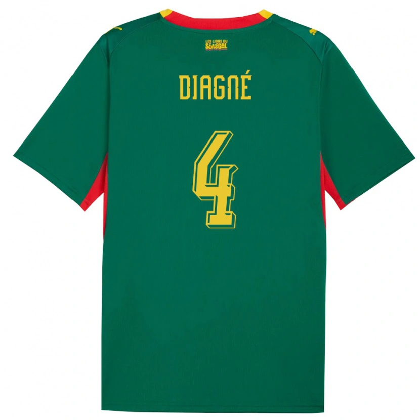 Danxen Män Senegal Cavin Diagne #4 Grön Gul Röd Bortatröja Matchtröjor 26-28 Tröjor T-Tröja