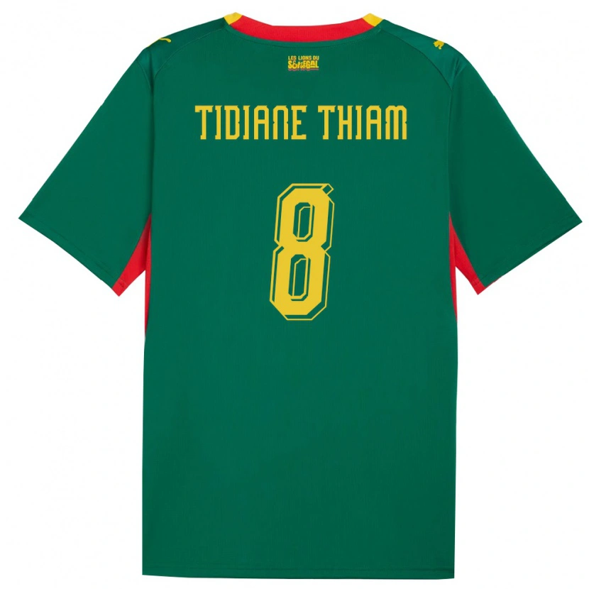 Danxen Män Senegal Cheikh Tidiane Thiam #8 Grön Gul Röd Bortatröja Matchtröjor 26-28 Tröjor T-Tröja