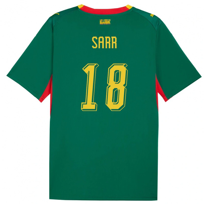 Danxen Män Senegal Ismaïla Sarr #18 Grön Gul Röd Bortatröja Matchtröjor 26-28 Tröjor T-Tröja