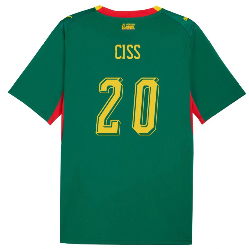 Danxen Män Senegal Amadou Ciss #20 Grön Gul Röd Bortatröja Matchtröjor 26-28 Tröjor T-Tröja