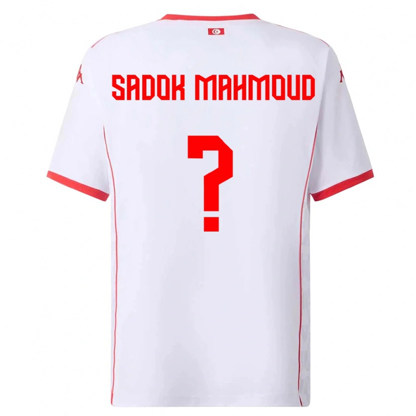 Danxen Män Tunisien Mohamed Sadok Mahmoud #0 Vit Röd Bortatröja Matchtröjor 26-28 Tröjor T-Tröja