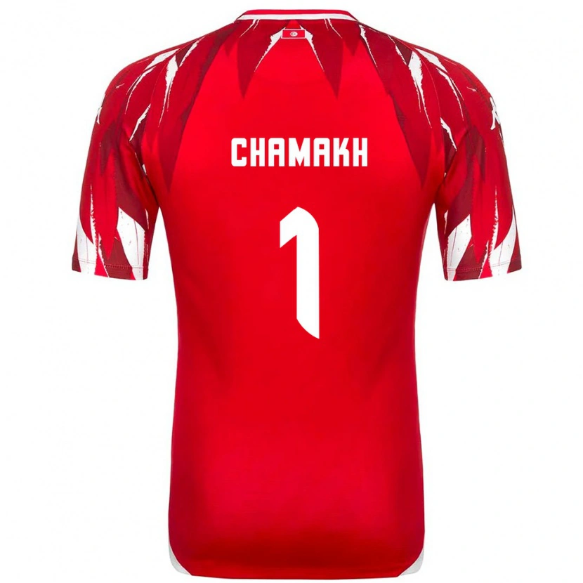 Danxen Män Tunisien Abdelmouhib Chamakh #1 Röd Vit Bortatröja Matchtröjor 26-28 Tröjor T-Tröja