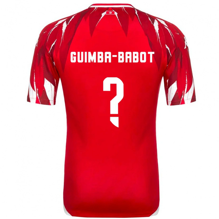 Danxen Män Tunisien Khays Guimba-Babot #0 Röd Vit Bortatröja Matchtröjor 26-28 Tröjor T-Tröja