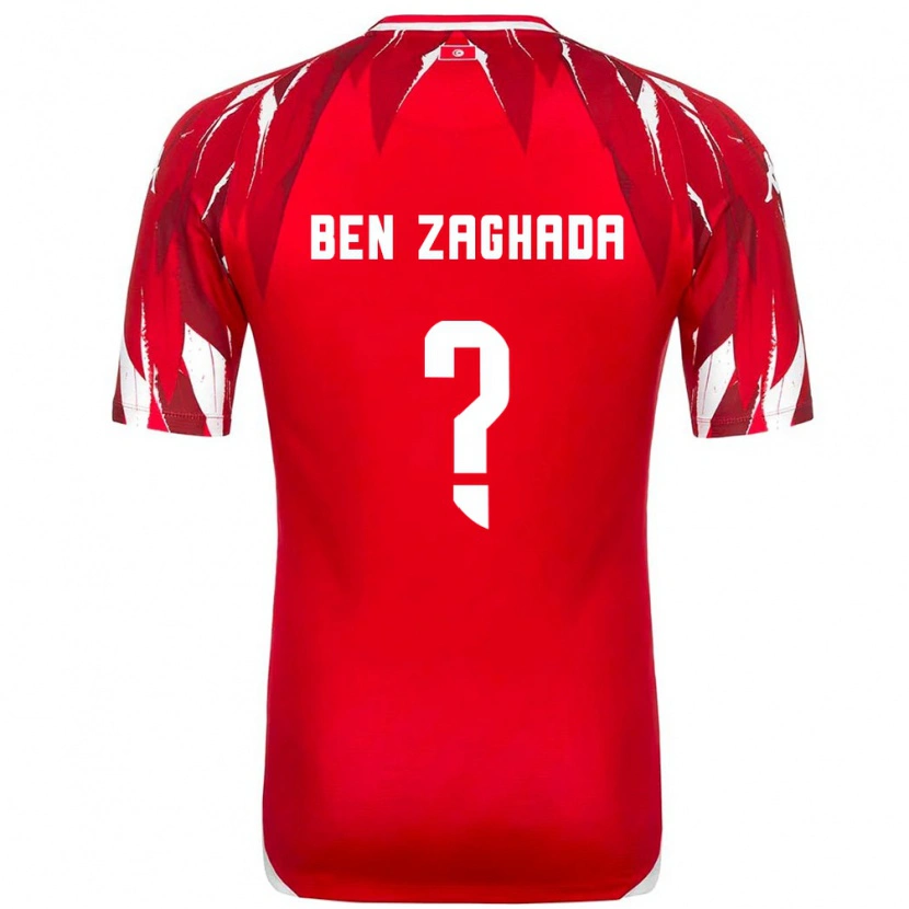 Danxen Män Tunisien Mohamed Amine Ben Zaghada #0 Röd Vit Bortatröja Matchtröjor 26-28 Tröjor T-Tröja