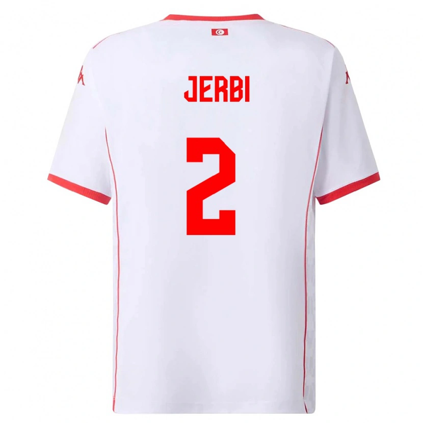Danxen Män Tunisien Rayan Jerbi #2 Vit Röd Bortatröja Matchtröjor 26-28 Tröjor T-Tröja