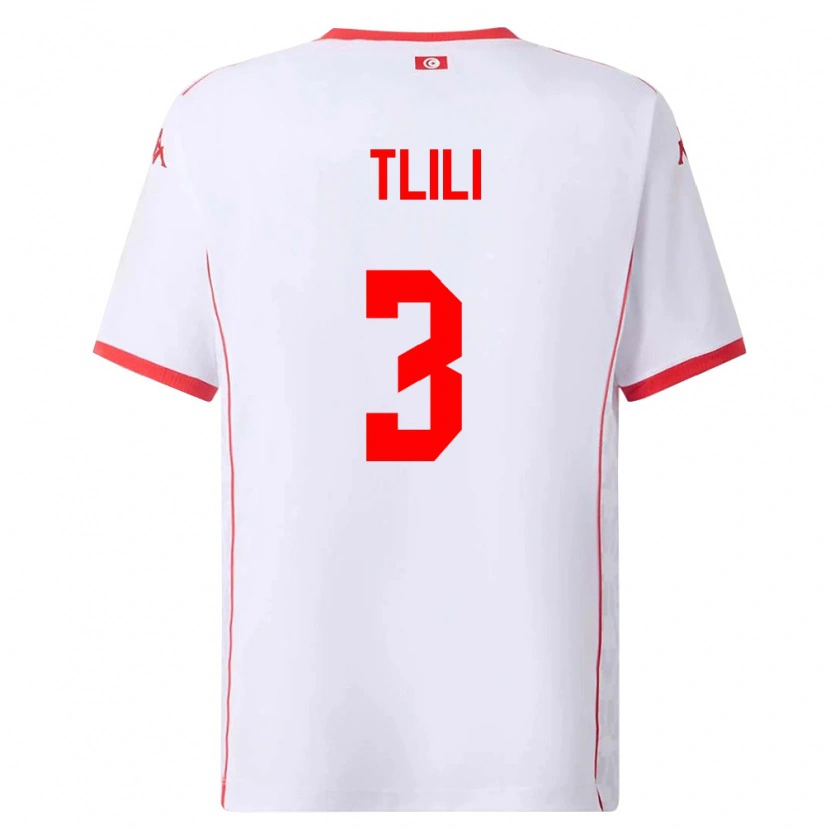 Danxen Män Tunisien Mehdi Tlili #3 Vit Röd Bortatröja Matchtröjor 26-28 Tröjor T-Tröja