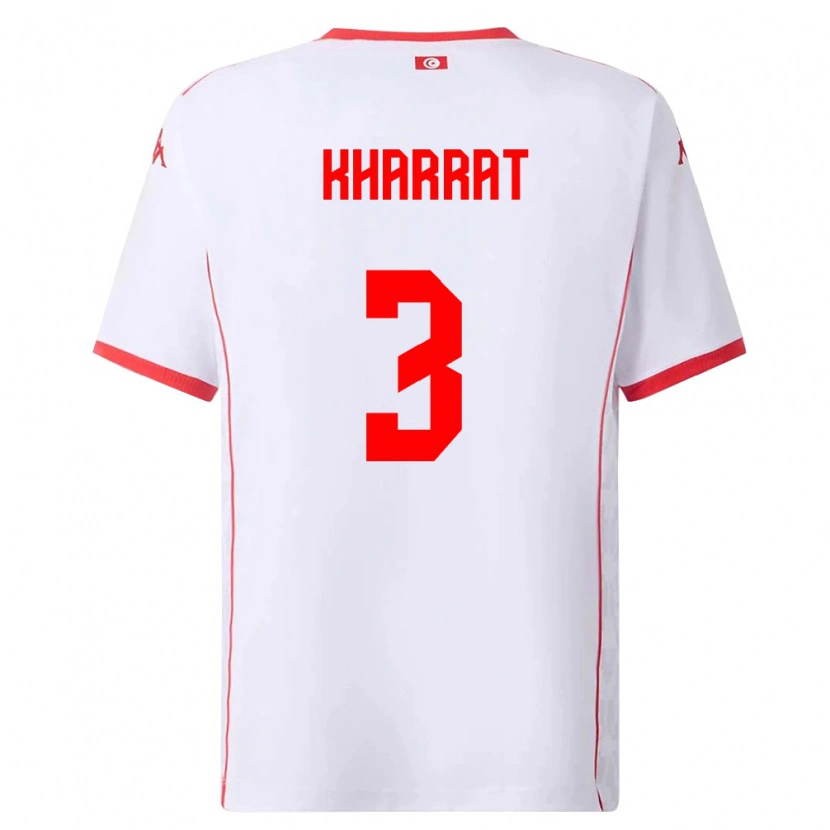 Danxen Män Tunisien Youssef Kharrat #3 Vit Röd Bortatröja Matchtröjor 26-28 Tröjor T-Tröja