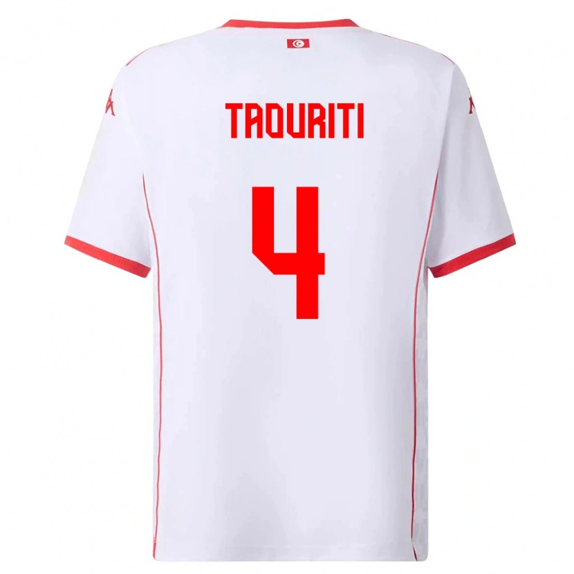 Danxen Män Tunisien Ryan Taouriti #4 Vit Röd Bortatröja Matchtröjor 26-28 Tröjor T-Tröja