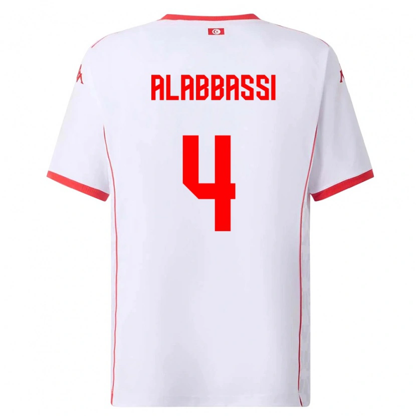 Danxen Män Tunisien Chaima Alabbassi #4 Vit Röd Bortatröja Matchtröjor 26-28 Tröjor T-Tröja