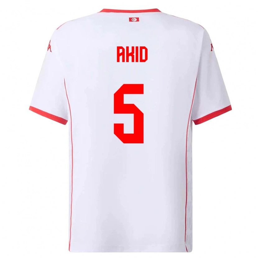 Danxen Män Tunisien Abdessalem Akid #5 Vit Röd Bortatröja Matchtröjor 26-28 Tröjor T-Tröja