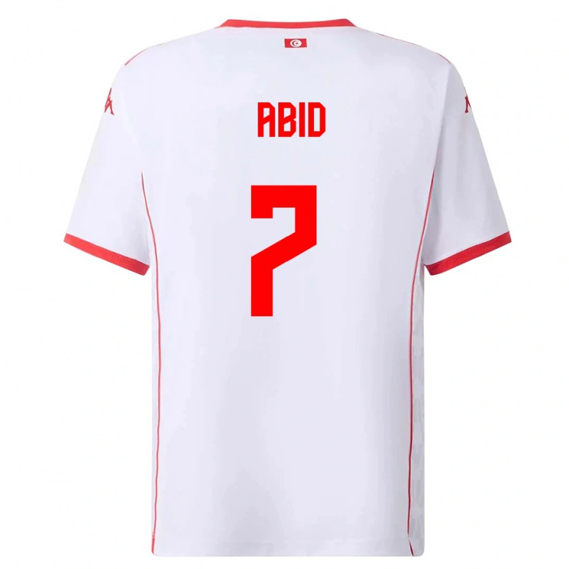 Danxen Män Tunisien Aziz Abid #7 Vit Röd Bortatröja Matchtröjor 26-28 Tröjor T-Tröja