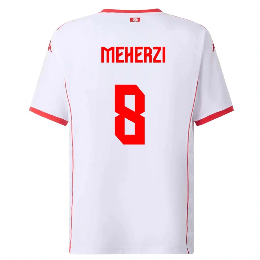 Danxen Män Tunisien Amenallah Meherzi #8 Vit Röd Bortatröja Matchtröjor 26-28 Tröjor T-Tröja