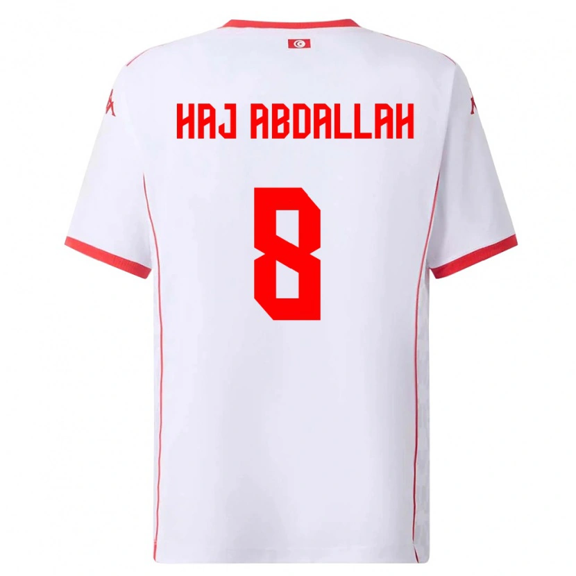 Danxen Män Tunisien Saïfedin Haj Abdallah #8 Vit Röd Bortatröja Matchtröjor 26-28 Tröjor T-Tröja