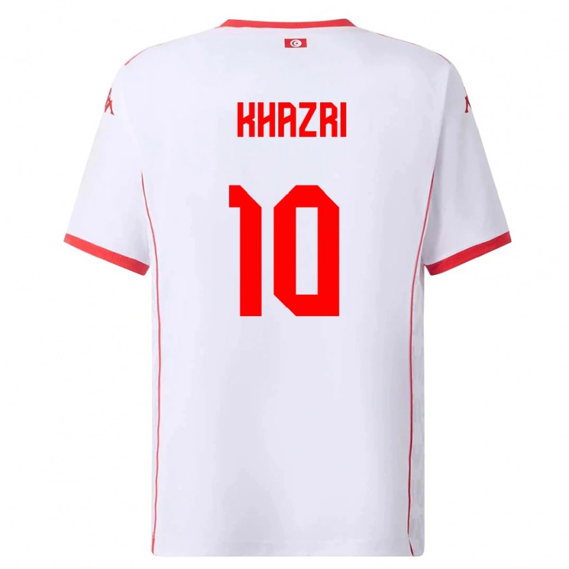 Danxen Män Tunisien Wahbi Khazri #10 Vit Röd Bortatröja Matchtröjor 26-28 Tröjor T-Tröja