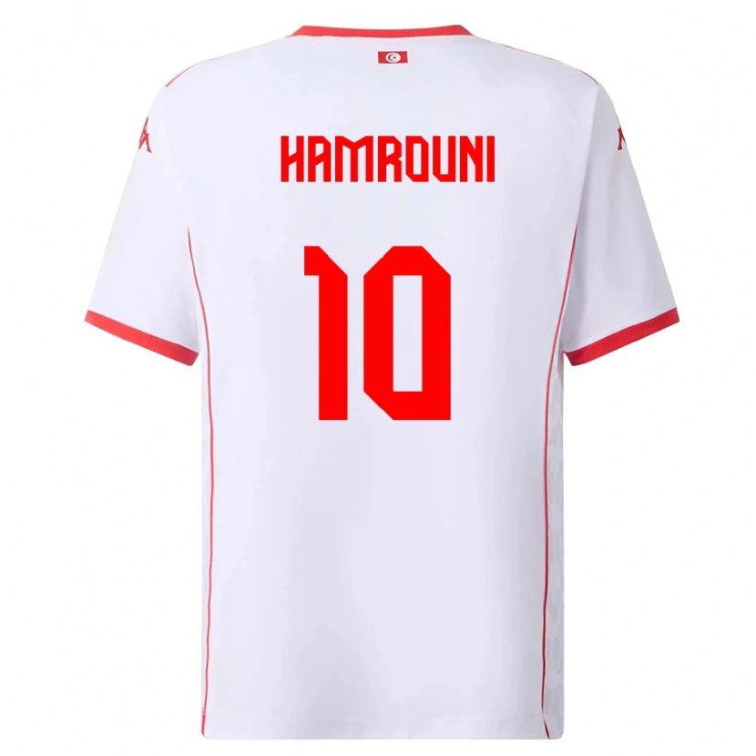 Danxen Män Tunisien Rayen Hamrouni #10 Vit Röd Bortatröja Matchtröjor 26-28 Tröjor T-Tröja