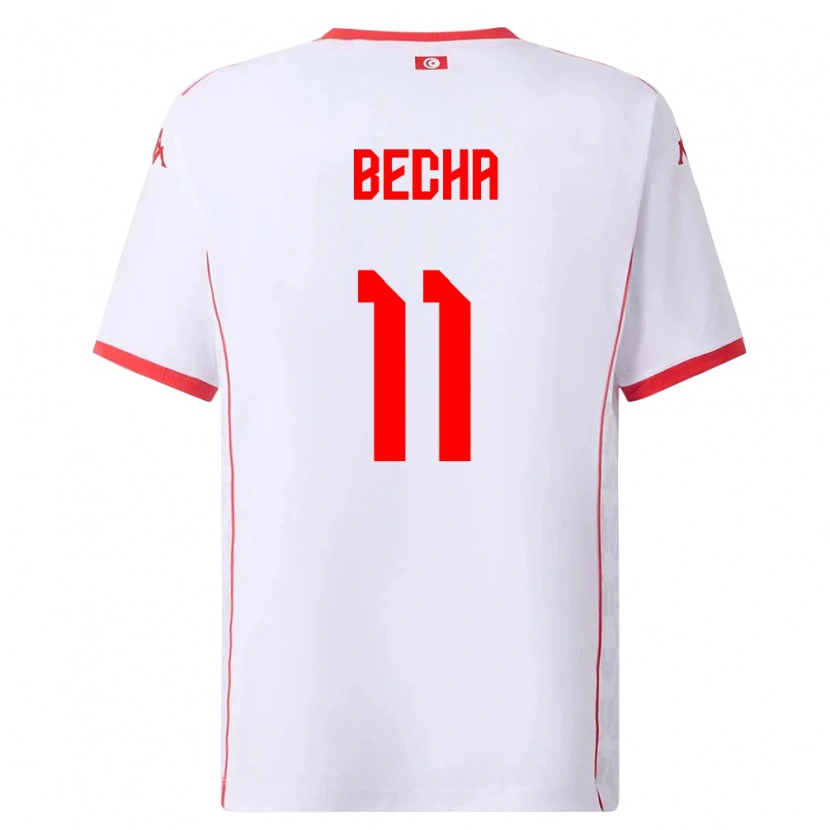 Danxen Män Tunisien Youssef Becha #11 Vit Röd Bortatröja Matchtröjor 26-28 Tröjor T-Tröja