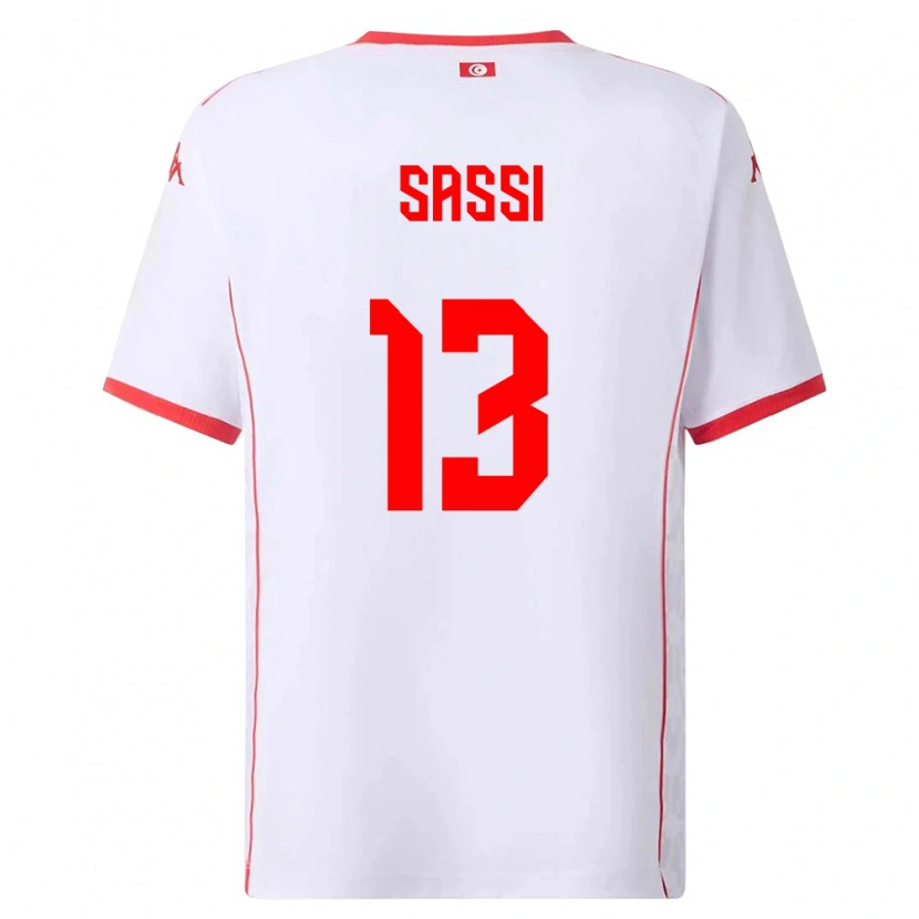 Danxen Män Tunisien Ferjani Sassi #13 Vit Röd Bortatröja Matchtröjor 26-28 Tröjor T-Tröja