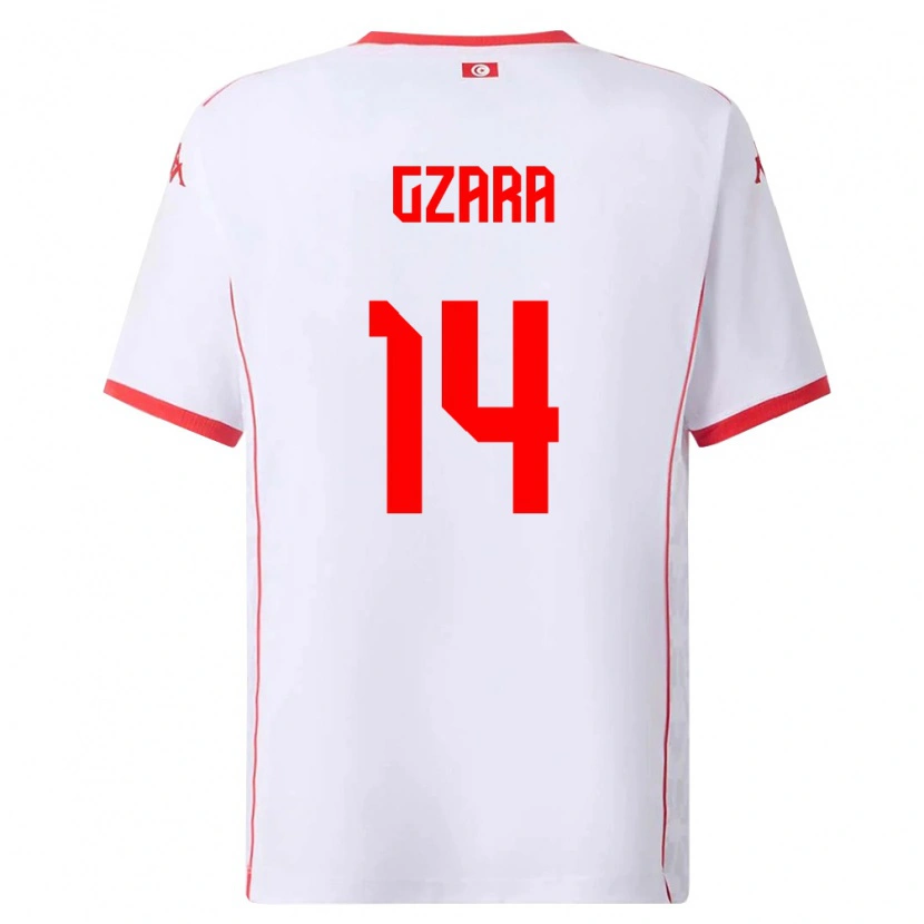 Danxen Män Tunisien Ahmed Gzara #14 Vit Röd Bortatröja Matchtröjor 26-28 Tröjor T-Tröja