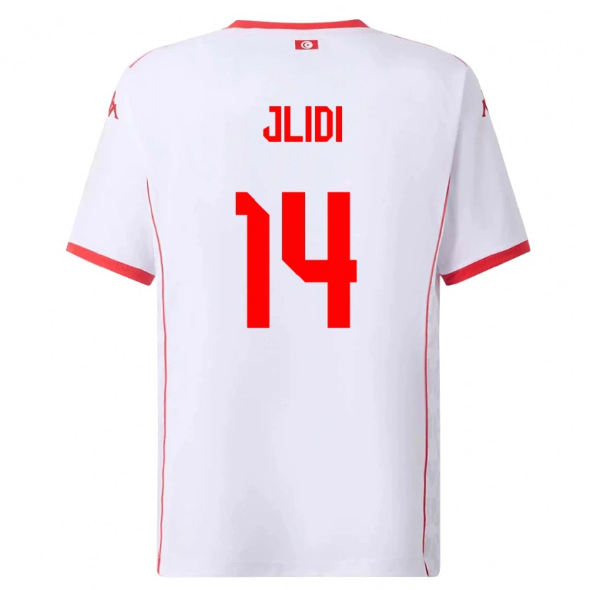 Danxen Män Tunisien Yahia Jlidi #14 Vit Röd Bortatröja Matchtröjor 26-28 Tröjor T-Tröja