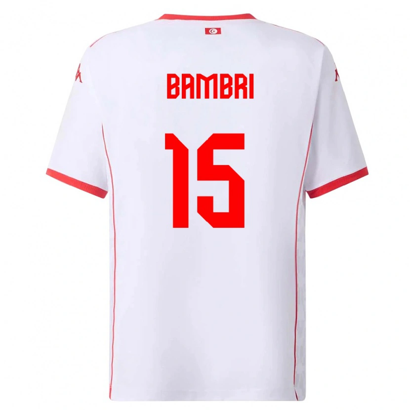 Danxen Män Tunisien Ahmed Bambri #15 Vit Röd Bortatröja Matchtröjor 26-28 Tröjor T-Tröja