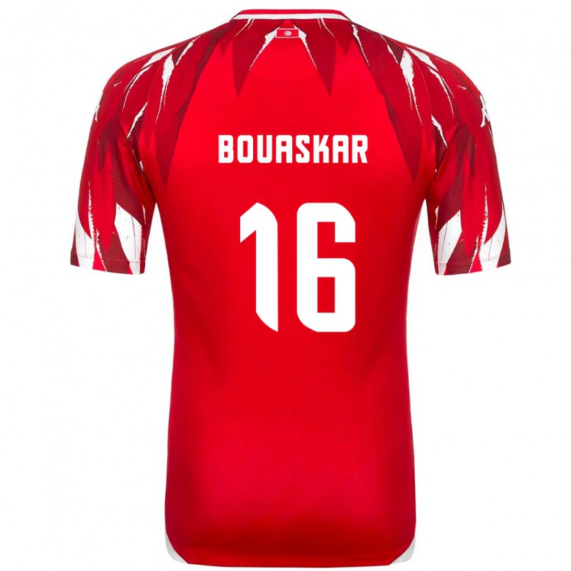 Danxen Män Tunisien Slim Bouaskar #16 Röd Vit Bortatröja Matchtröjor 26-28 Tröjor T-Tröja